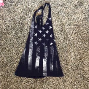 American flag tank top.